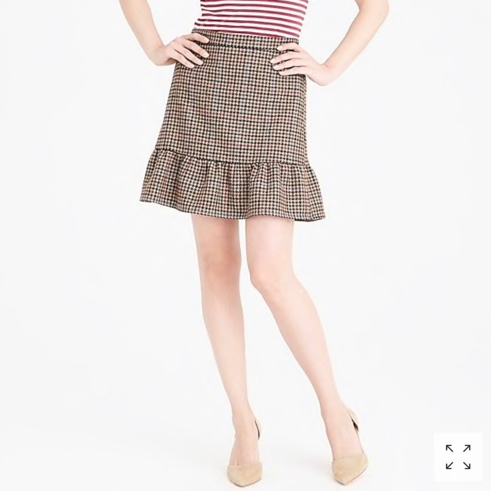 J. Crew Mercantile herringbone ruffle mini skirt